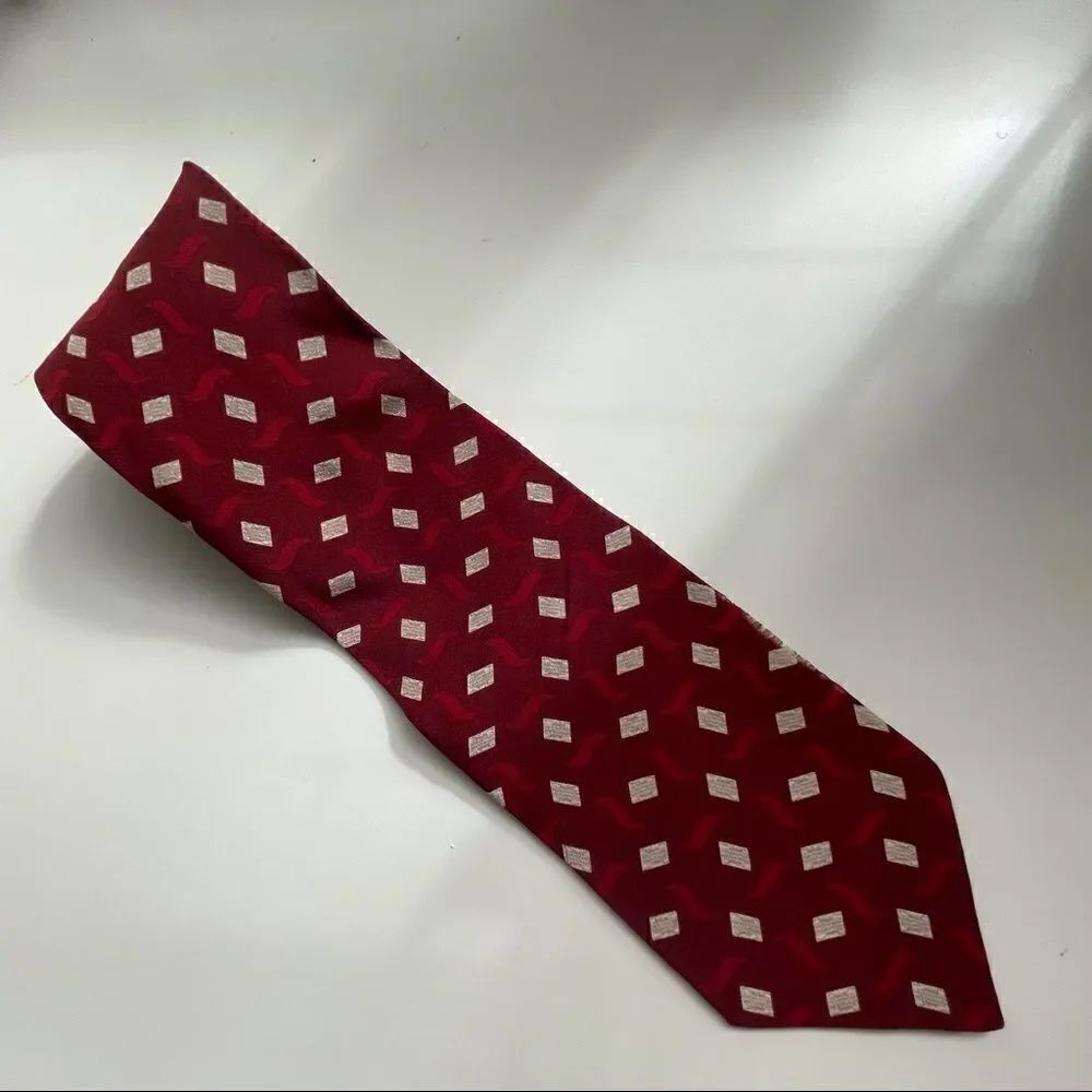 Giorgio Armani Vintage Dark Red Patterned Tie